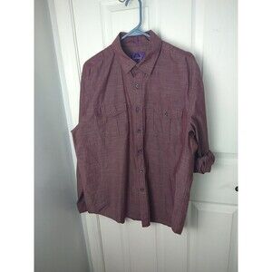 Bruno Men's 46" Chest Purple Heathered Roll Tab Long Sleeve Button Shirt Preppy